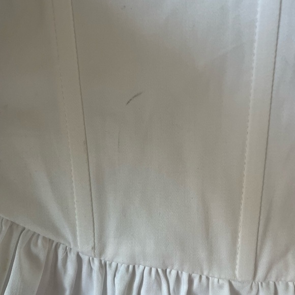 Danielle Bernstein puff sleeve white mini dress with corset style bodice, sz 2 - Picture 5 of 6